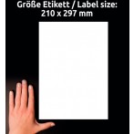 Etikett I+L+K 210x297 mm, weiß, 100 Blatt = 100 Stück
