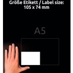 Etiketten I+L+FL+K 105x74 mm, weiß, permanent haftend, 4 Stück/Blatt