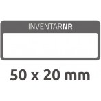 Inventar-Etikett abziehsichere Folie schwarz, 50x20mm, 1 Beschriftungsfeld