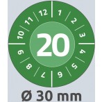 Prüfplakette 2020, Ø 30mm, grün, Vinyl