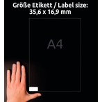 Universal-Etiketten ablösbar, weiß 35,6 x 16,9 mm, für I/L/K