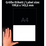 Wiederablösbare Etiketten, 199,6x143,5mm weiß, 25 Blatt +