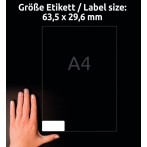 Universal-Etiketten ablösbar, weiß 63,5 x 29,6 mm, für I/L/K