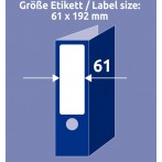 Ordner-Etiketten wiederblösbar, breit weiß, 62 x 192 mm, ultragrip,für I/L/K
