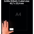 Polyester-Etiketten transparent, 45,7 x 25,4 mm