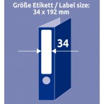 Ordner-Etiketten schmal,weiß,permanent 34 x 192 mm, ultragrip, für I/L/K