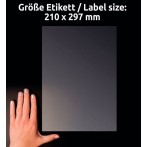 Polyester-Etiketten transparent, 210x297 mm, 25 Blatt = 25 Stück
