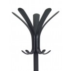 Garderobenständer 175cm schwarz 5 Doppelhaken, Schirmständer, Stahl