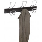 Wandgarderobe 3 doppelte Kleiderhaken aus Metall und Kunststoff, 46 cm