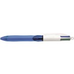 4-Farb-Kugelschreiber Grip Medium 0,4mm, hellblau/weiß