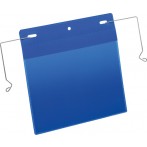 Drahtbügeltasche A5 quer blau PP Außenformat Tasche: 223x218mm
