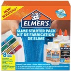 Slime Starter Kit, 8-teilig, mit 2x transparentem Klebstoff, 4x farbigen