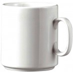 Kaffeebecher Diane weiß 6er Set aus weißem Porzellan, stapelbar