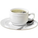 6-tlg. Set Kaffee- und Suppenunter- tassen ALICE aus weißem Porzellan