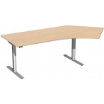 Schreibtisch Elektro-Hubtisch rechts B2166xT1130xH650-1250mm, Buche/silber