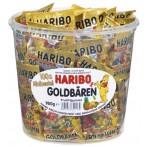 Haribo Goldbären Minibeutel, Klarsichtdose mit 100 x 9,8g