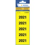 Jahreszahlen 2021 für Ordner gelb, 60x26mm, Papier matt, 100 Etiketten