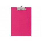 Schreibplatte A4hoch pink mit Folienüberzug Klemmweite 8mm