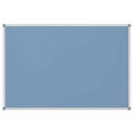 Pinnboard Standard 90/120 hellblau Textil Alurahmen, Ecken grau