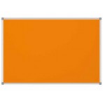 Pinnboard Standard 60/90 orange Textil Alurahmen, Ecken grau