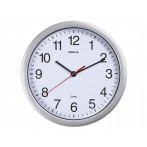 Uhr MAULrun 25 Quarzuhr silber Wanduhr Kunststoff Rahmen Ø 25,2cm