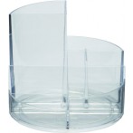 Rundbox glasklar 6 Fächer m. Brief- und Zettelfach Ø 14cm, Höhe 12,5cm