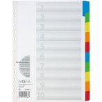 Register 10-teilig, 10-farbig farbigem Karton,