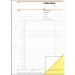 Lieferschein A4 2x40 Blatt weiss/ gelb m. Empfangsschein, 1. und 2. Bl