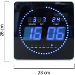 Wanduhr FLO, LED, schwarz 28x28cm Zeitanzeige über LED-Ziffern
