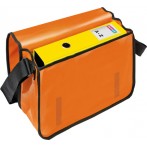 Umhängetasche für Briefordner, orange Überschlag mit Klettverschluss