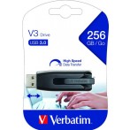 Speicherstick, USB 3.0, 256 GB, V3 grau, StorenGo